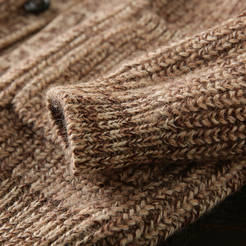 X06 Heavy all wool! Italian single foreign trade tail goods high-end men's autumn and winter knitted cardigan thickened sweater coat