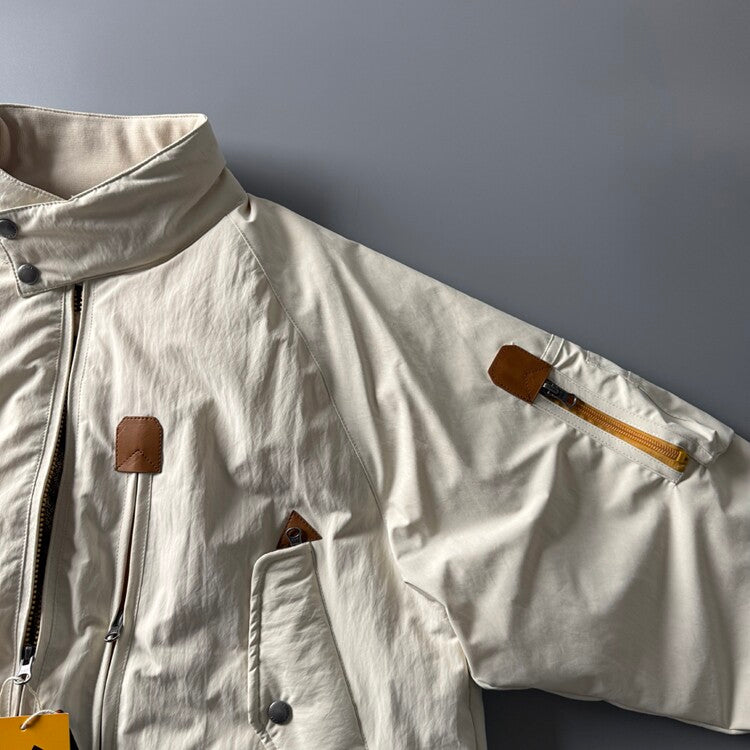 90% Duck Down Harrington Stand-Collar Jacket – Japanese Retro Thickened Unisex