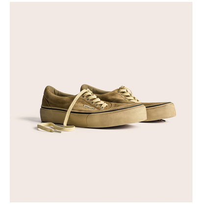 suede low-top canvas shoes Thick-soled vulcanized shoes Retro Japanese trendy men's and women's crestboard shoes 2025
