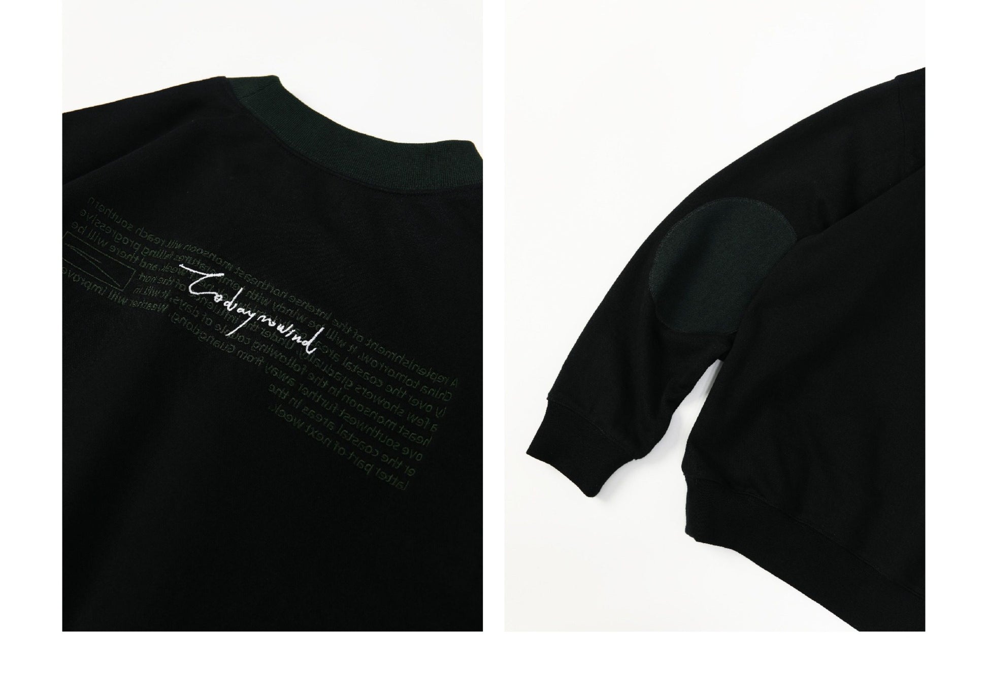 Contrast Crewneck Monogram Embroidery Sweatshirt – Loose Unisex Casual Pullover – Japanese vintage | yamalin clothes | Yamalinclothes