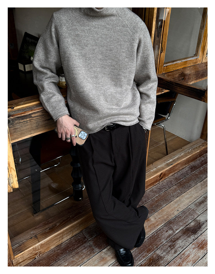 560G Turtleneck Drop Shoulder Sweater – Warm Loose Unisex