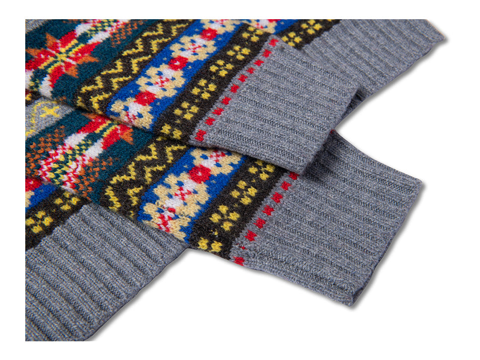 Fair Isle Merino Wool Crew Neck Sweater – Vintage British Retro (Unisex)