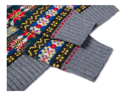 Fair Isle Merino Wool Crew Neck Sweater – Vintage British Retro (Unisex)