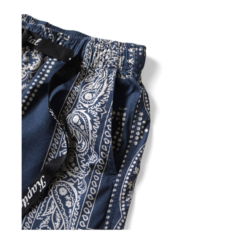 Japanese Style Casual Paisley Print Adjustable Elastic Loose Shorts