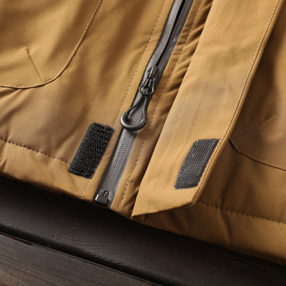 Men's Plus Size Euro-American Style Winter Jacket - Windproof Waterproof Hooded Thickened Cotton Coat