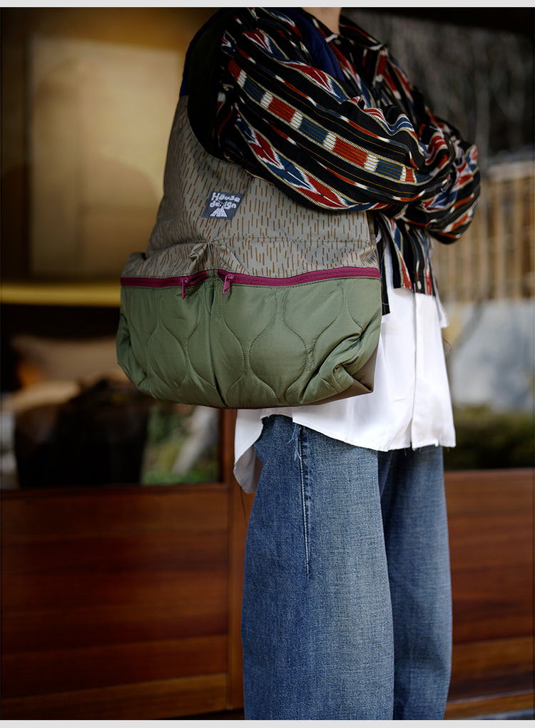 Original 2025 Spring New Retro Patchwork Design Single Shoulder Handbag Large Capacity Commuter Bag