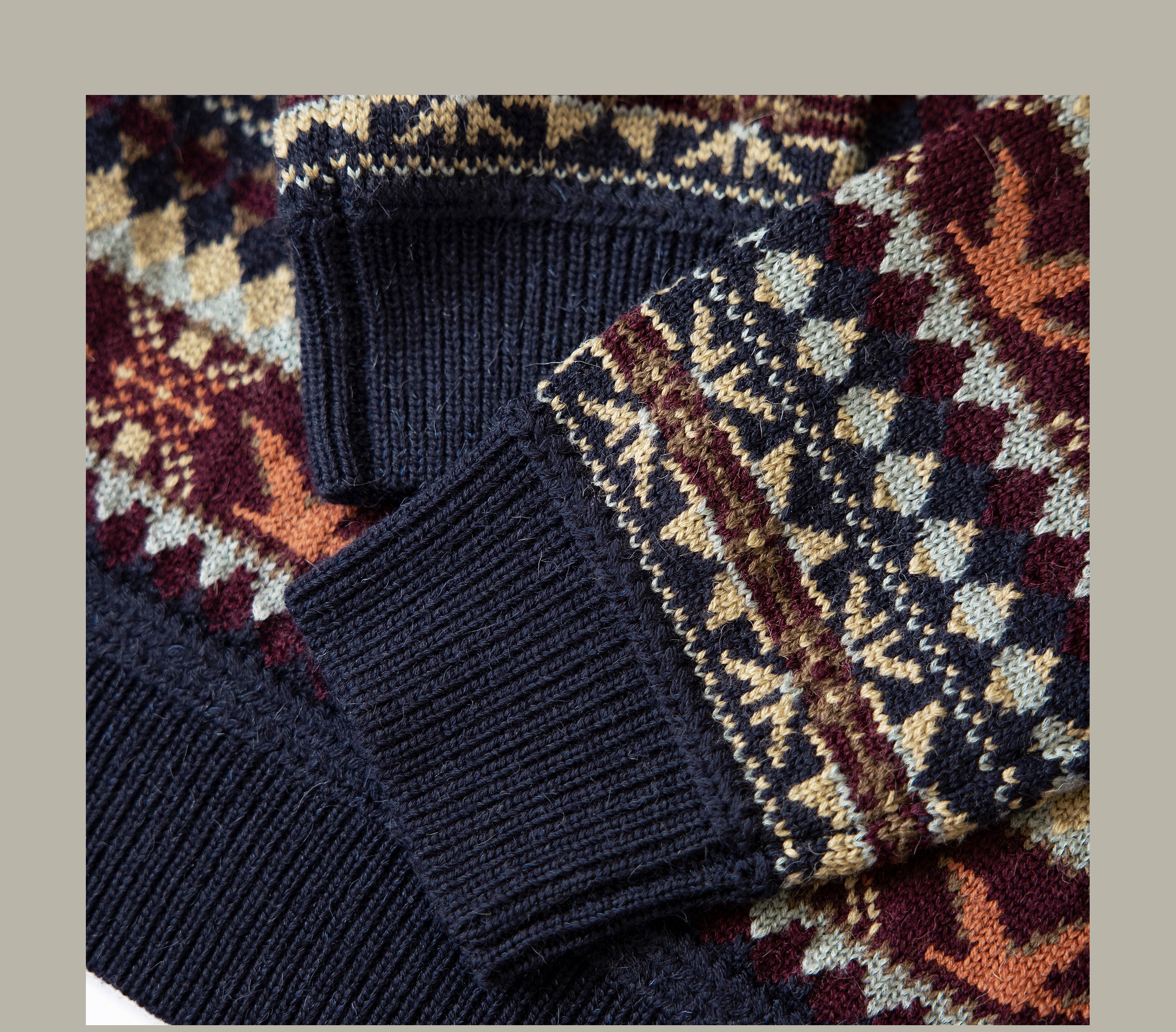 Vintage Neutral Waffle-Knit Long Sleeve Shirt – Spring/Autumn Unisex Casual