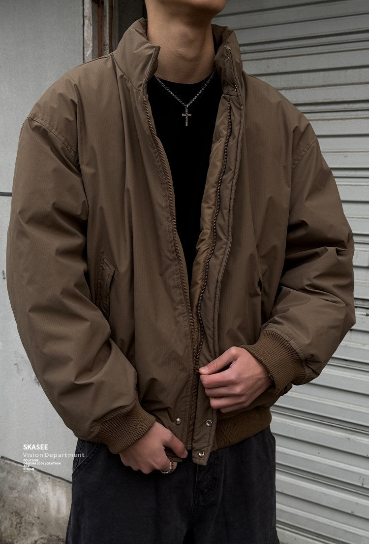 Duck Down Jacket – Stand Collar & Ribbed Hem | Yamalinclothes
