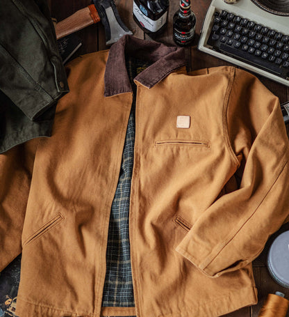 Indigo Heavy Wash Canvas Detroit Cargo Jacket – American Vintage Distressed Unisex – Coats Jackets | japanese streetwear | vintage workwear | unisex | Yamalinclothes