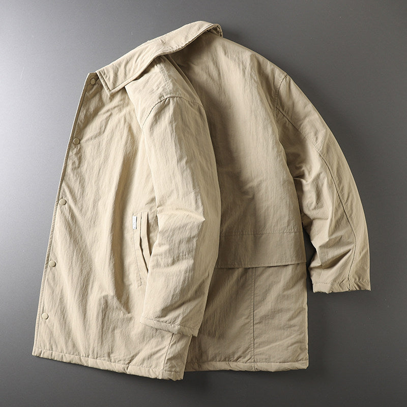 Japanese Retro Mid-Length Padded Coat – Oversized Unisex – Japanese vintage | fall outfits 2026 | fall winter outfits | classy winter outfits | lazy comfy outfits | japanese streetwear | vintage workwear | yamalin clothes | Yamalinclothes
