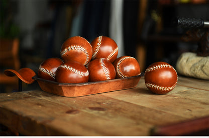 Handmade Vegetable-Tanned Cowhide Baseball – Artisan Leather Collectible