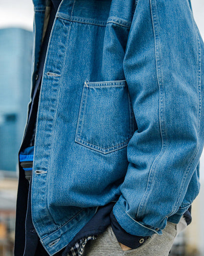 Single Pocket Short Denim Jacket – Loose Unisex Casual Streetwear