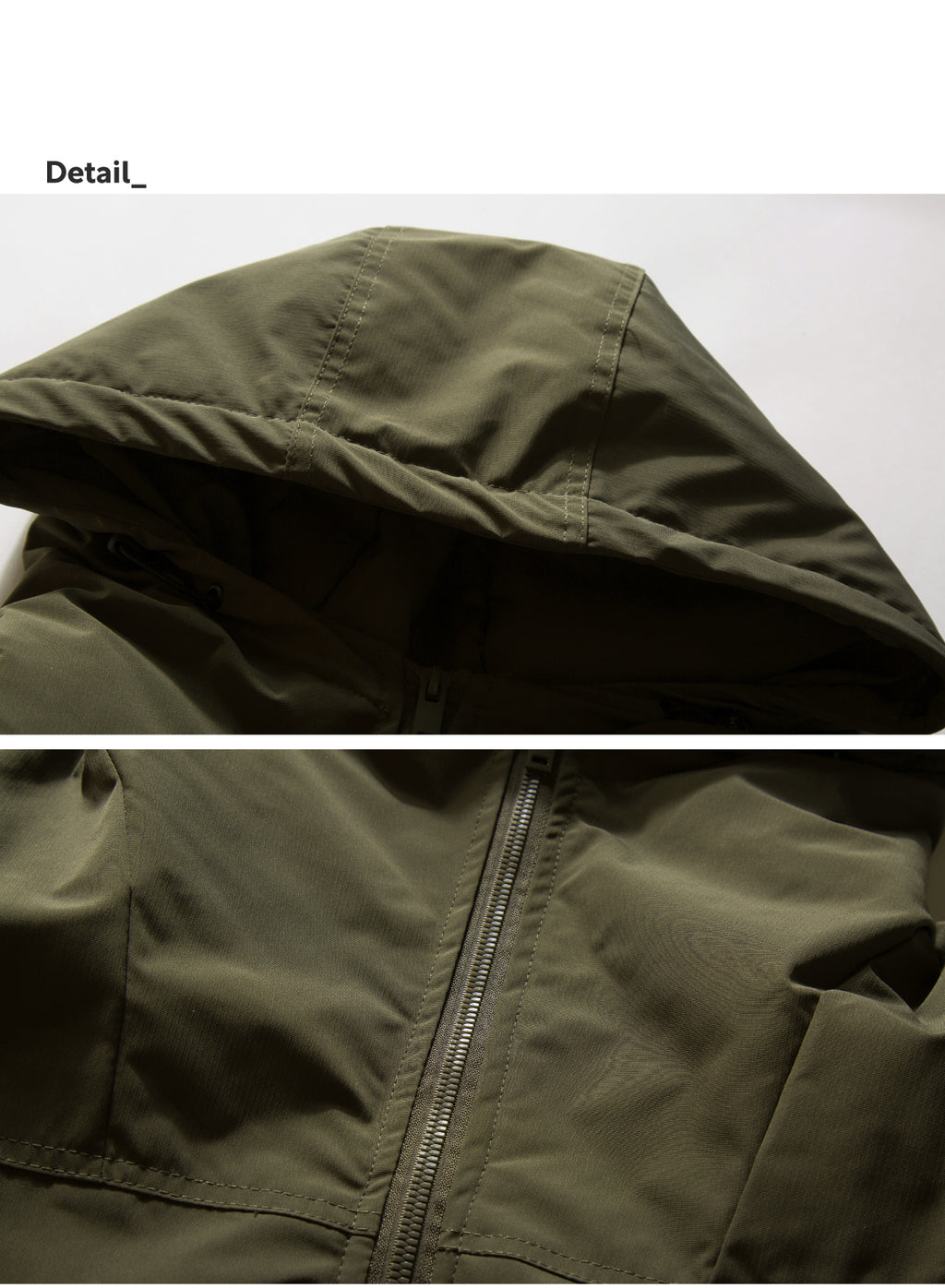 Army Green Hooded Short Down Jacket – Loose Fit Cold-Resistant Puffer (Unisex)