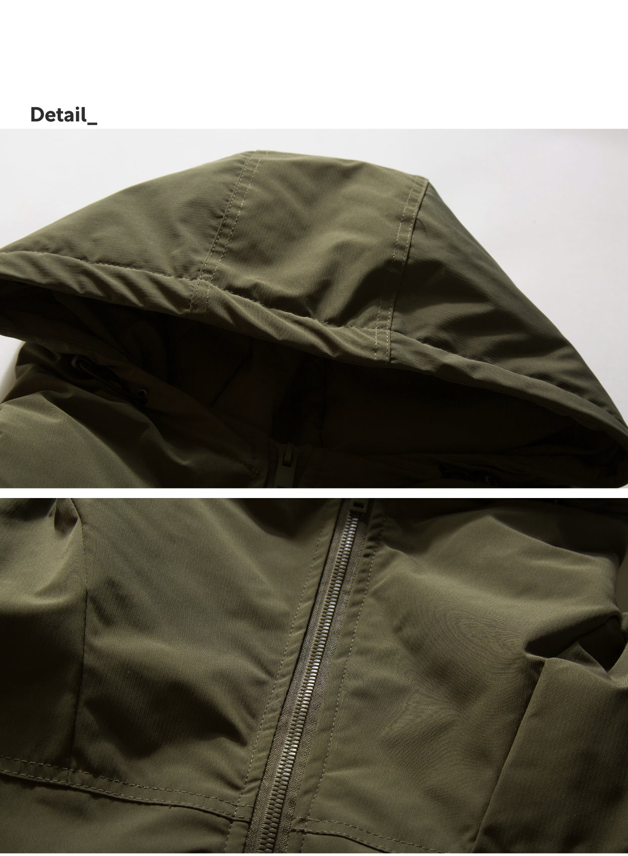 Army Green Hooded Short Down Jacket – Loose Fit Cold-Resistant Puffer (Unisex)