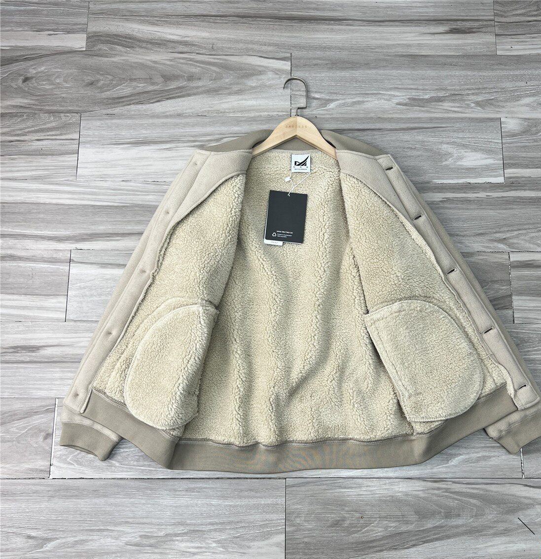 Fleece Lambswool Baseball Collar Jacket – Windproof Loose Unisex – Coats Jackets | japanese streetwear | vintage workwear | unisex | Yamalinclothes