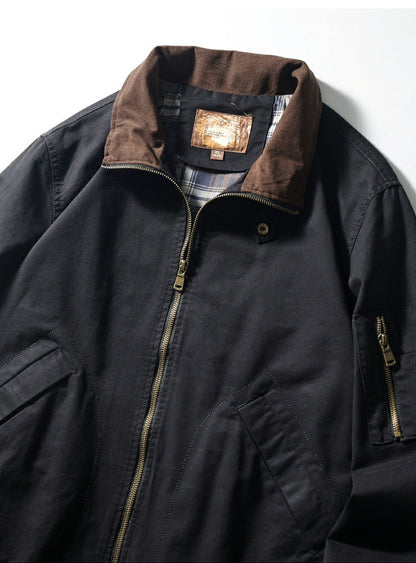 American Vintage Washed Twill Flight Jacket – Oversized Unisex