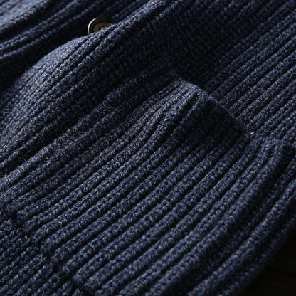 Italian custom made ultra-fine wool foreign trade tail goods autumn and winter men's high-end thickened knitted cardigan sweater jacket