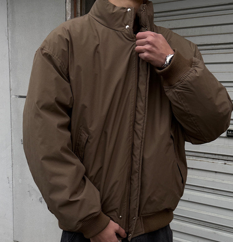 Duck Down Jacket – Stand Collar & Ribbed Hem | Yamalinclothes
