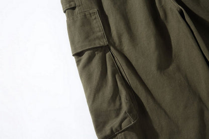 Cotton Cargo Pants – Washed Twill & Drawstring Waist