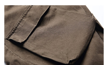 American Vintage Warm Earth-Tone Cargo Jacket – Relaxed Men's Spring Autumn Coat