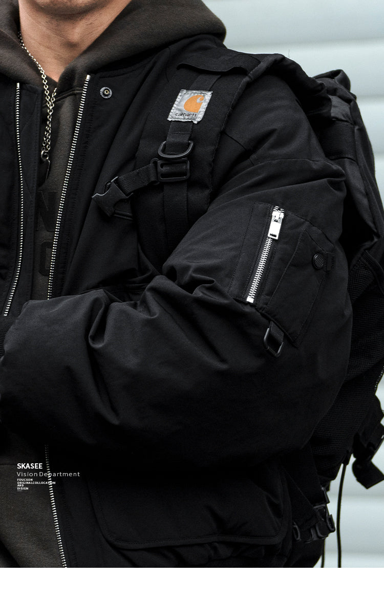 American Style Trendy Brand 90 White Duck Down Workwear Flight Jacket Down Jacket Men Winter Loose Thickened Warm Short Coat