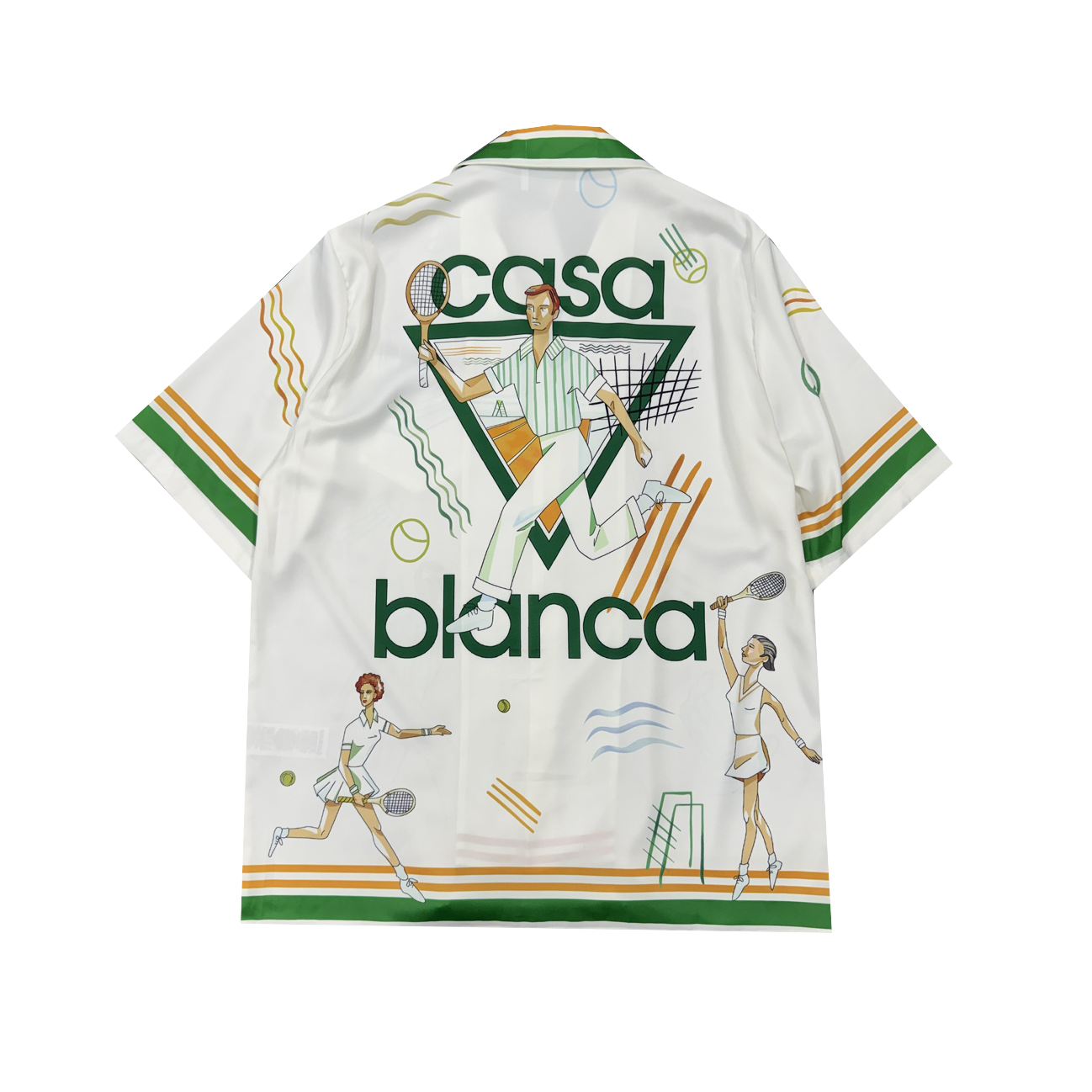 Orange Tennis Ball Vacation Style Casual Hawaiian Vacation Versatile Short Sleeve Shirt