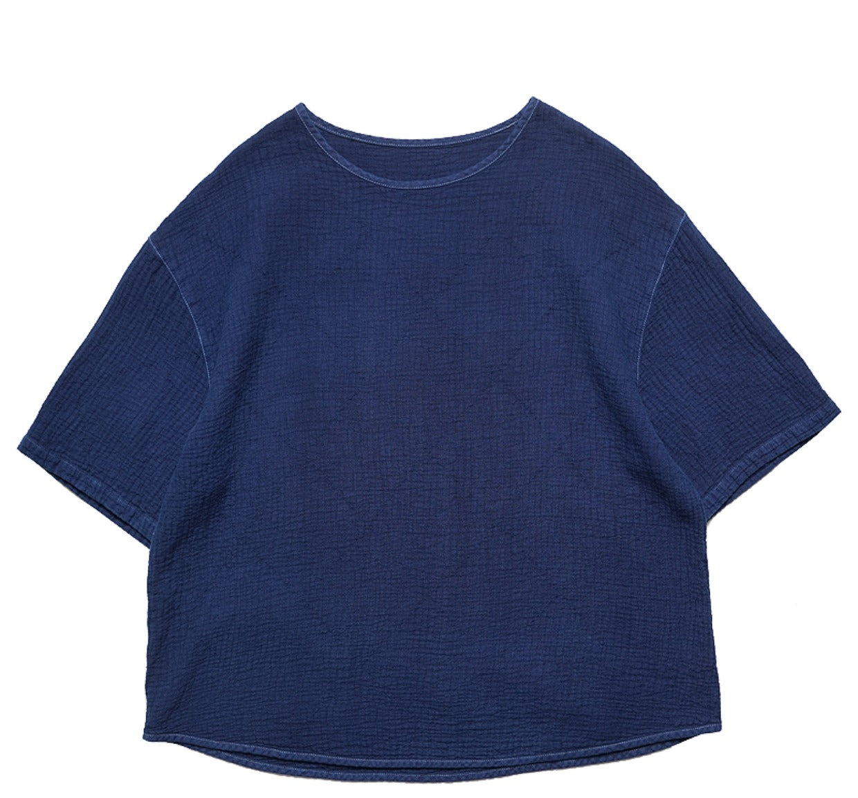 Original Japanese Retro Indigo Dyed Loose Couple Style Casual Short Sleeve T-Shirt