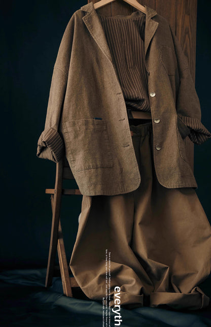 Traditional Loom Linen Blazer - Three-Dimensional Cut Casual Jacket (Women)