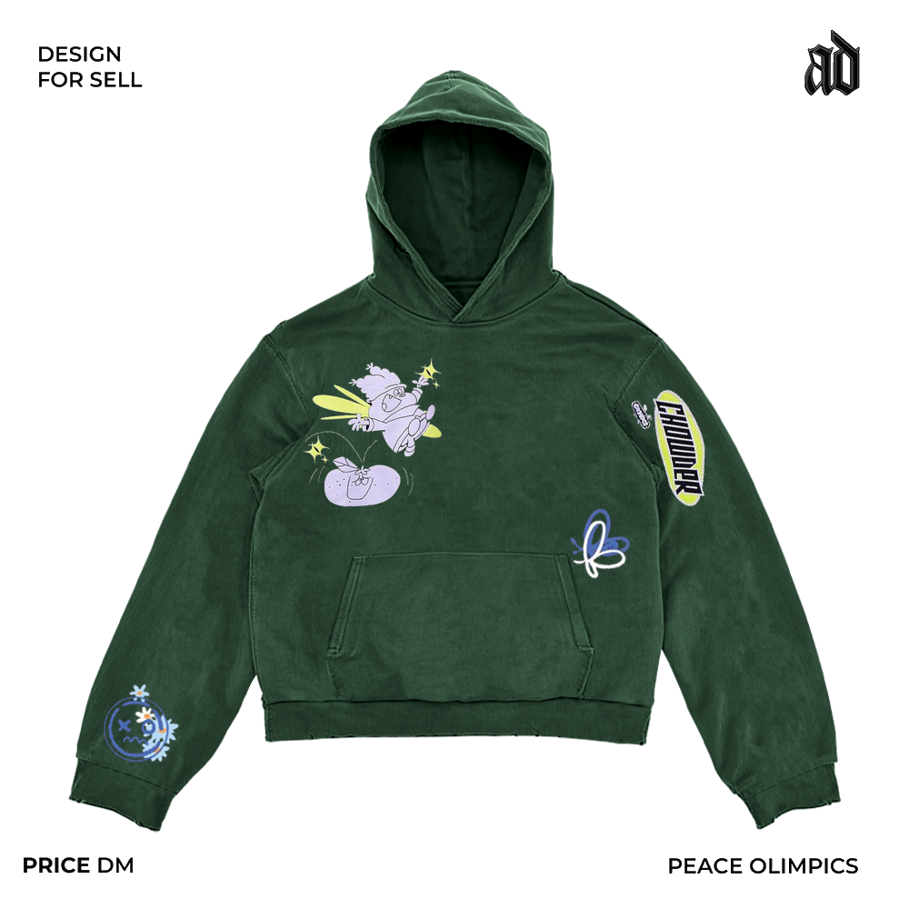 Heavyweight American Vintage Creative Hoodie – Trendy Loose Fit Streetwear for Men