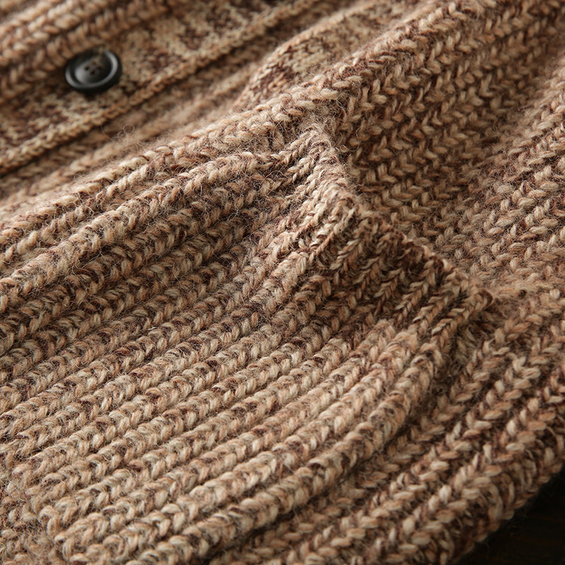 X06 Heavy all wool! Italian single foreign trade tail goods high-end men's autumn and winter knitted cardigan thickened sweater coat