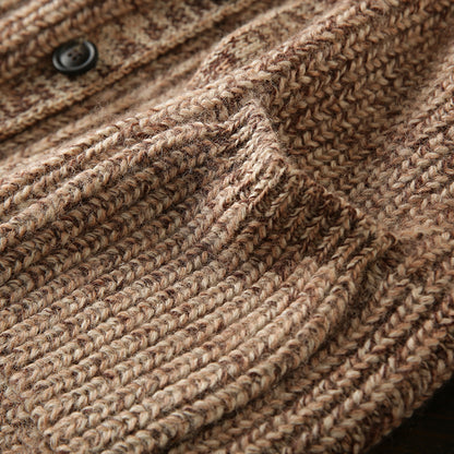 X06 Heavy all wool! Italian single foreign trade tail goods high-end men's autumn and winter knitted cardigan thickened sweater coat