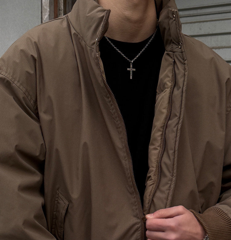 Duck Down Jacket – Stand Collar & Ribbed Hem | Yamalinclothes