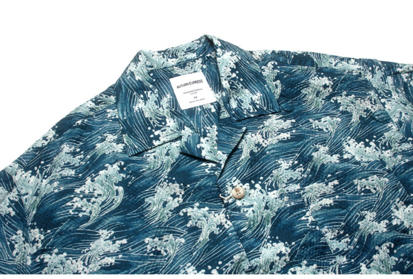 Seersucker Cuban Collar Printed Shirt – Men's Vintage Beach Short Sleeve