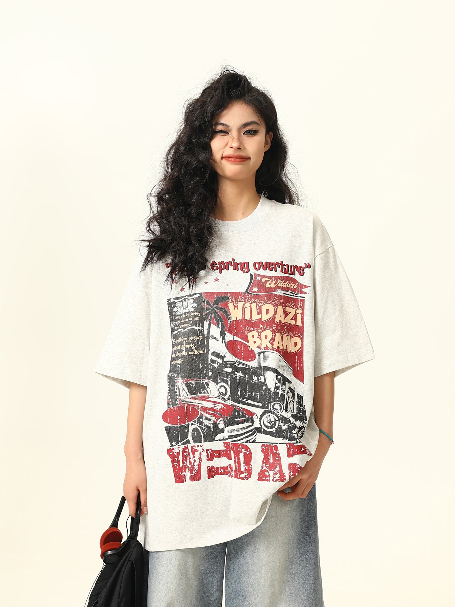 2025 Summer New Original American Retro Short Sleeve T-Shirt Unisex Niche Print Trendy Brand Tee