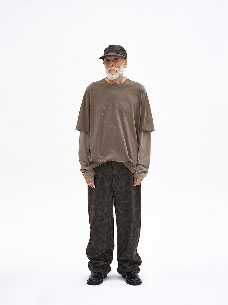 Vintage Two-Piece Look Striped Long Sleeve T-Shirt – Washed Cotton (Men)