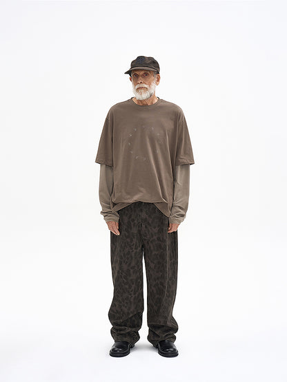 Vintage Two-Piece Look Striped Long Sleeve T-Shirt – Washed Cotton (Men)