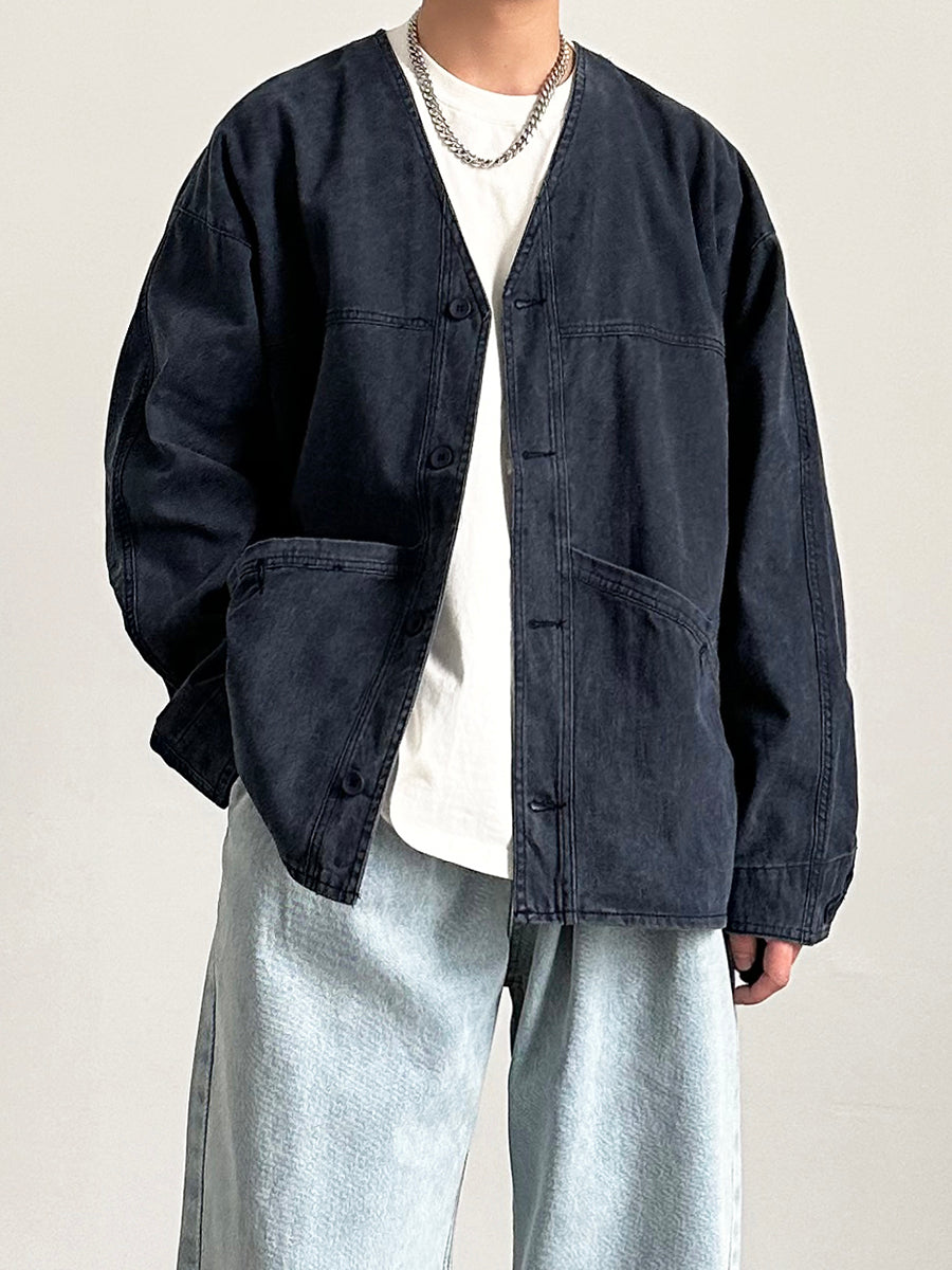 Jacket Cardigan Denim Coat Spring New OOTD Outfit Retro Men's Top