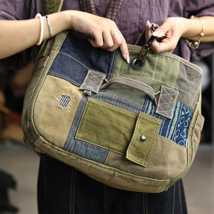 صناعة ثقيلة، قماش سميك، وصلات قماش بايجيا، حقيبة كتف واحدة، حقيبة كروس، حقيبة بائع جرائد، حقيبة كاجوال للرجال والنساء 8700