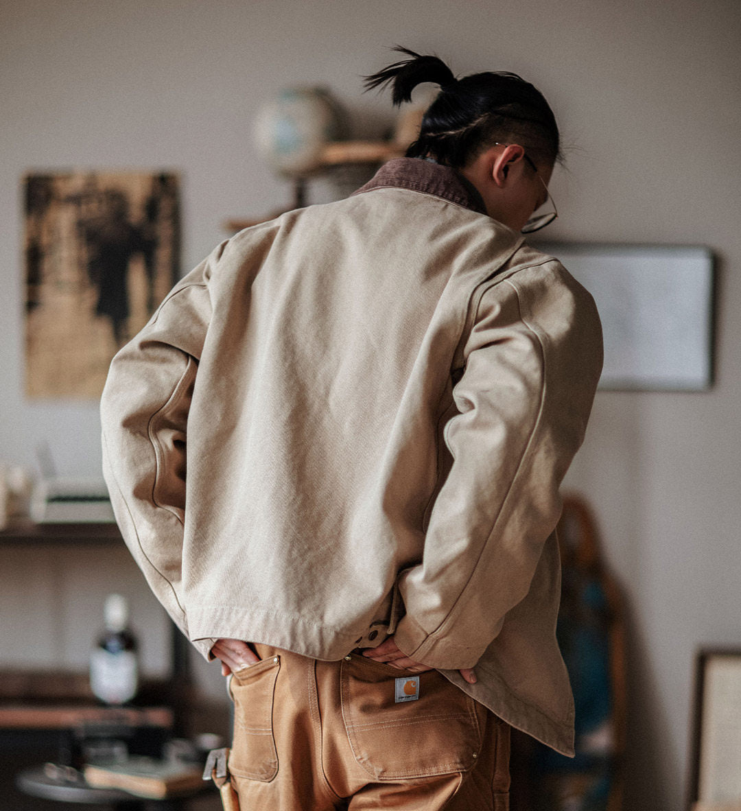 Indigo Heavy Wash Canvas Detroit Cargo Jacket – American Vintage Distressed Unisex – Coats Jackets | japanese streetwear | vintage workwear | unisex | Yamalinclothes