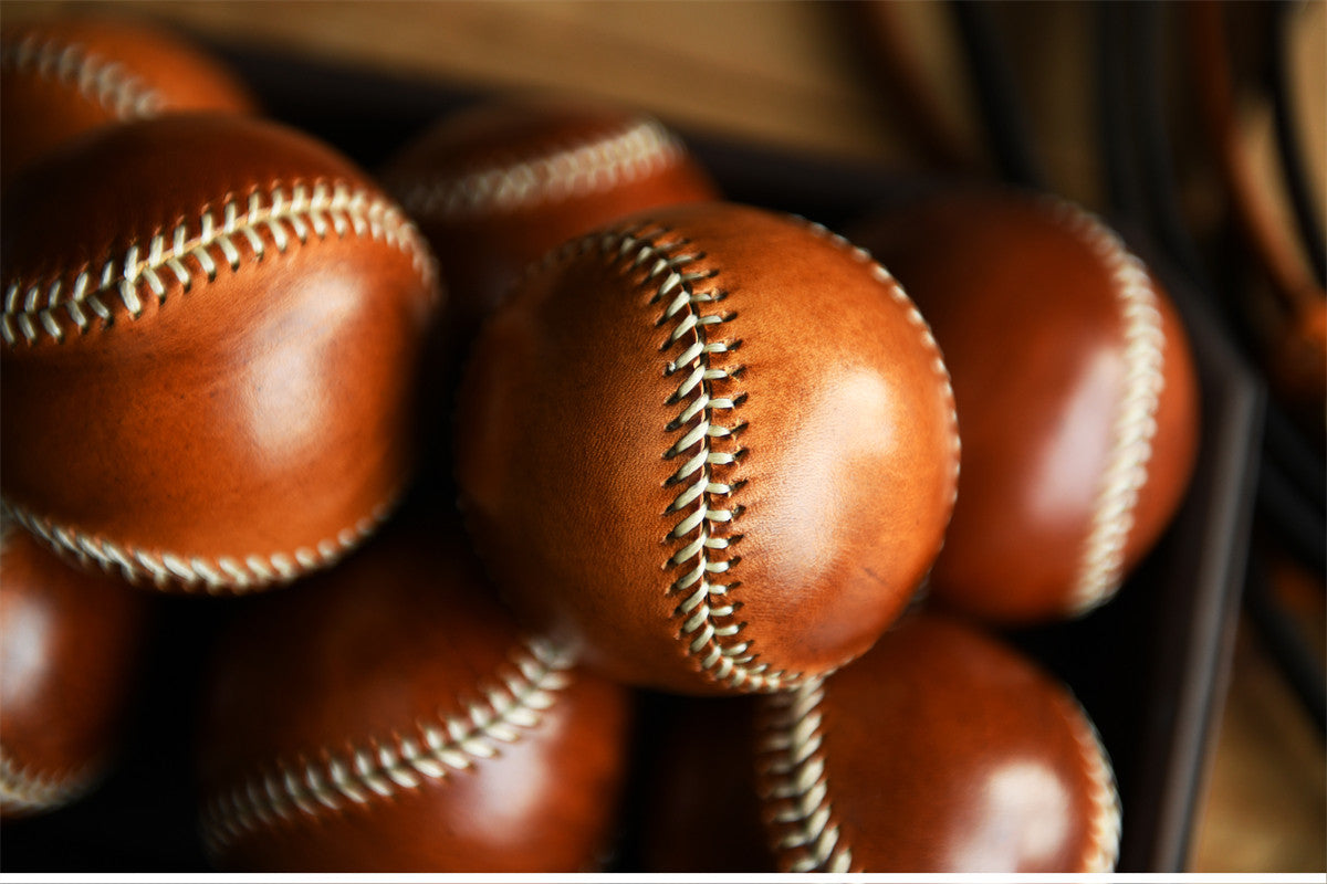 Handmade Vegetable-Tanned Cowhide Baseball – Artisan Leather Collectible