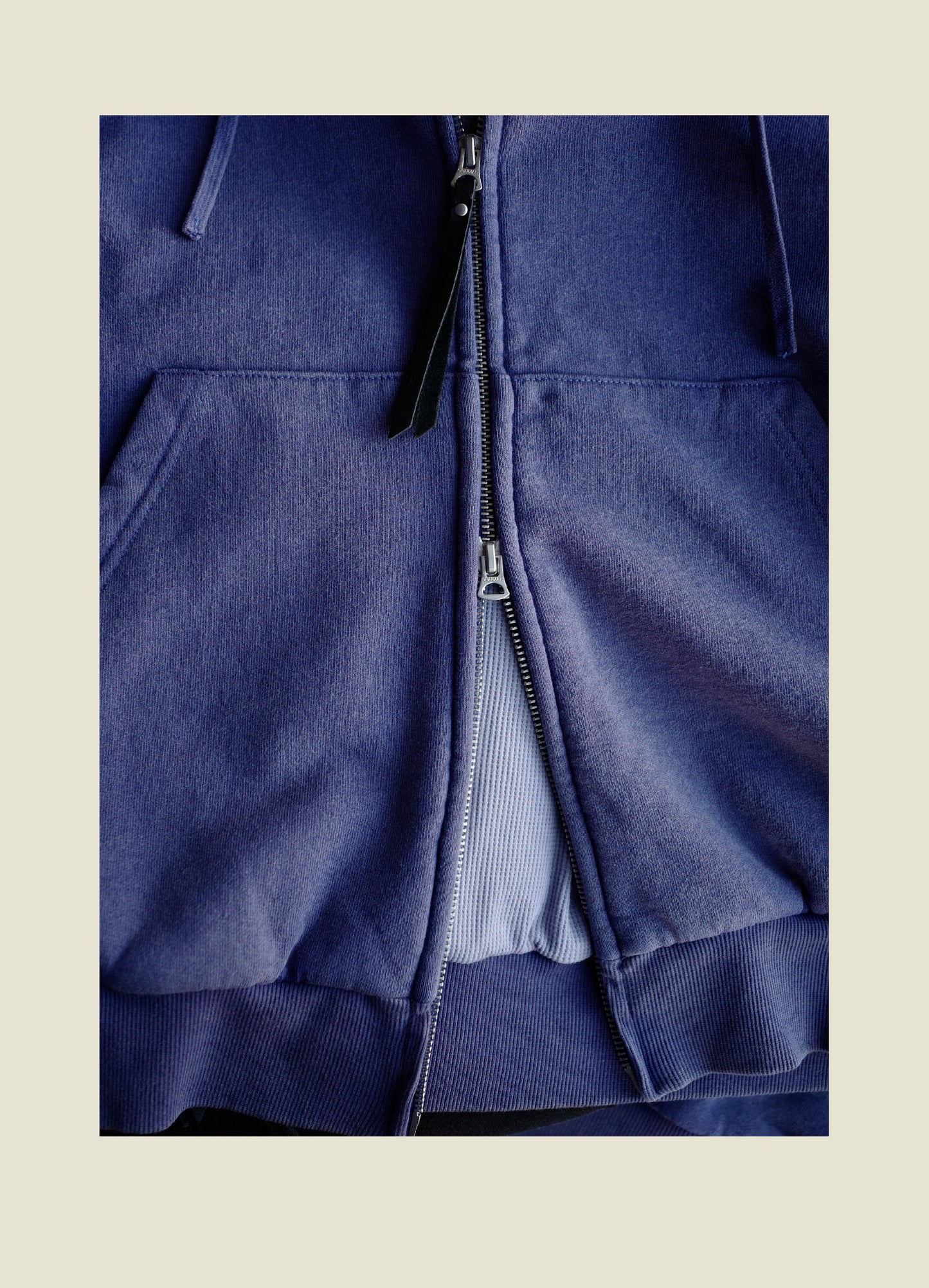 SS26 USAGE VTG Zip Hoodie - Yamalin Heavy Antique Woven Sweatshirt Washable Double Hoodie