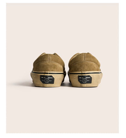 suede low-top canvas shoes Thick-soled vulcanized shoes Retro Japanese trendy men's and women's crestboard shoes 2025