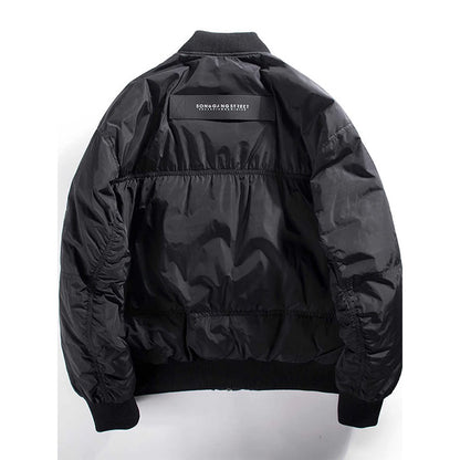 Men's High-End American Style Cotton Jacket - Autumn Winter Thickened Warm Casual Work Baseball Coat