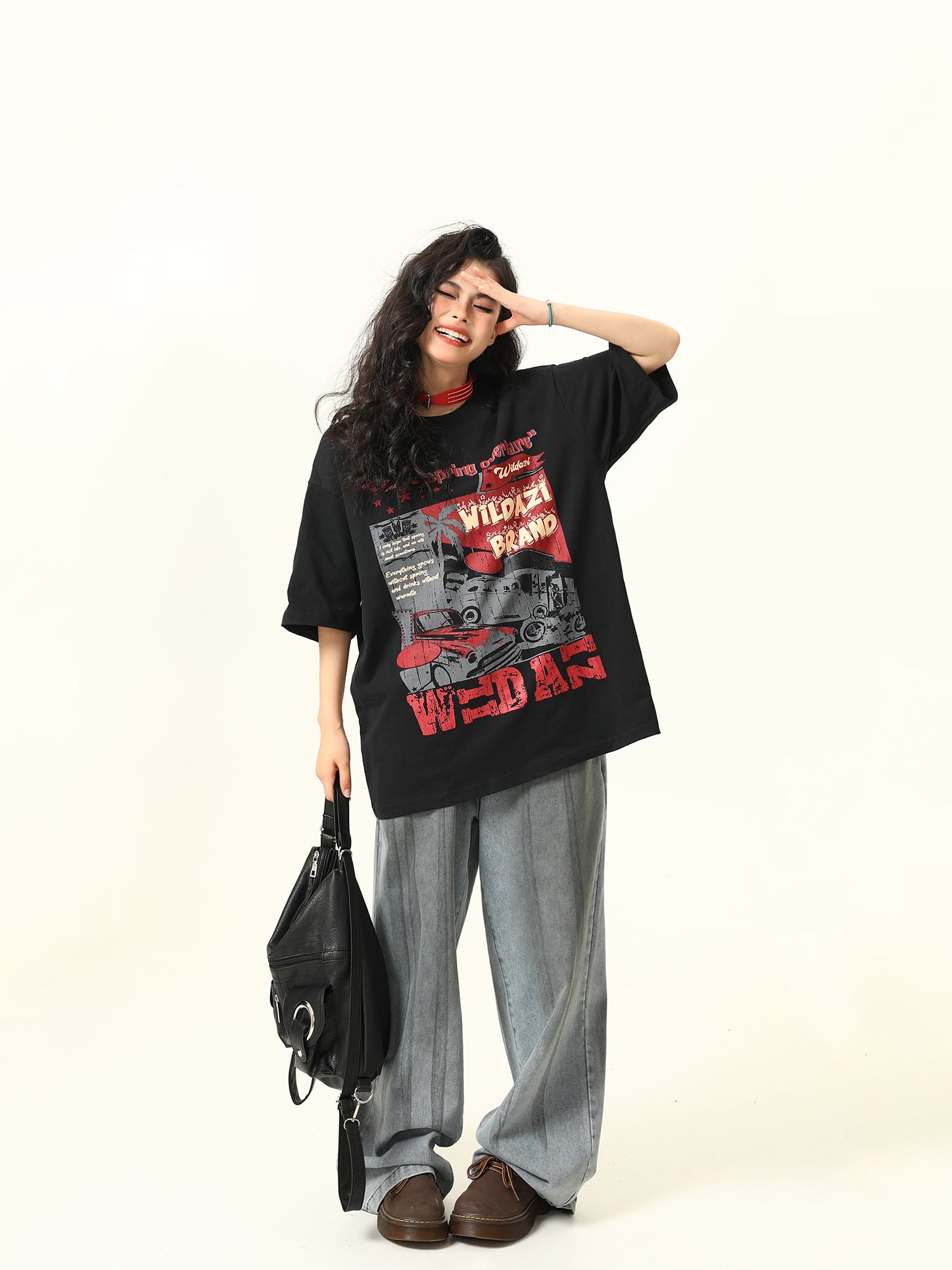 2025 Summer New Original American Retro Short Sleeve T-Shirt Unisex Niche Print Trendy Brand Tee