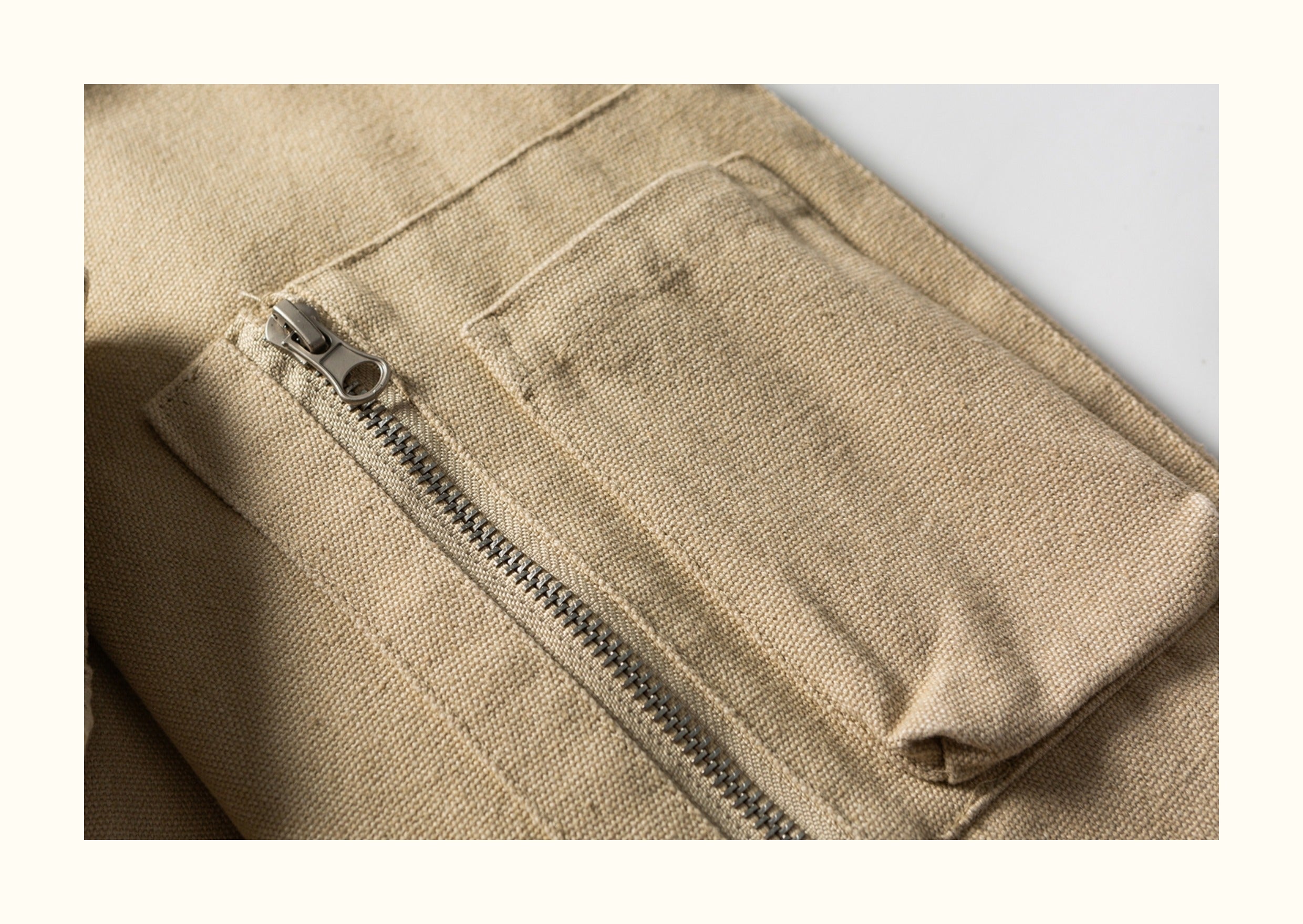 American Retro Detachable-Hood Workwear Bomber Jacket – Embroidered Washed Cotton (Unisex)