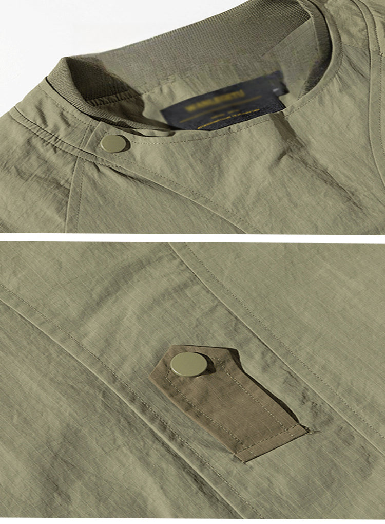 Mountain-Style Functional Windbreaker Jacket – Retro Loose-Fit with Pockets & Patchwork