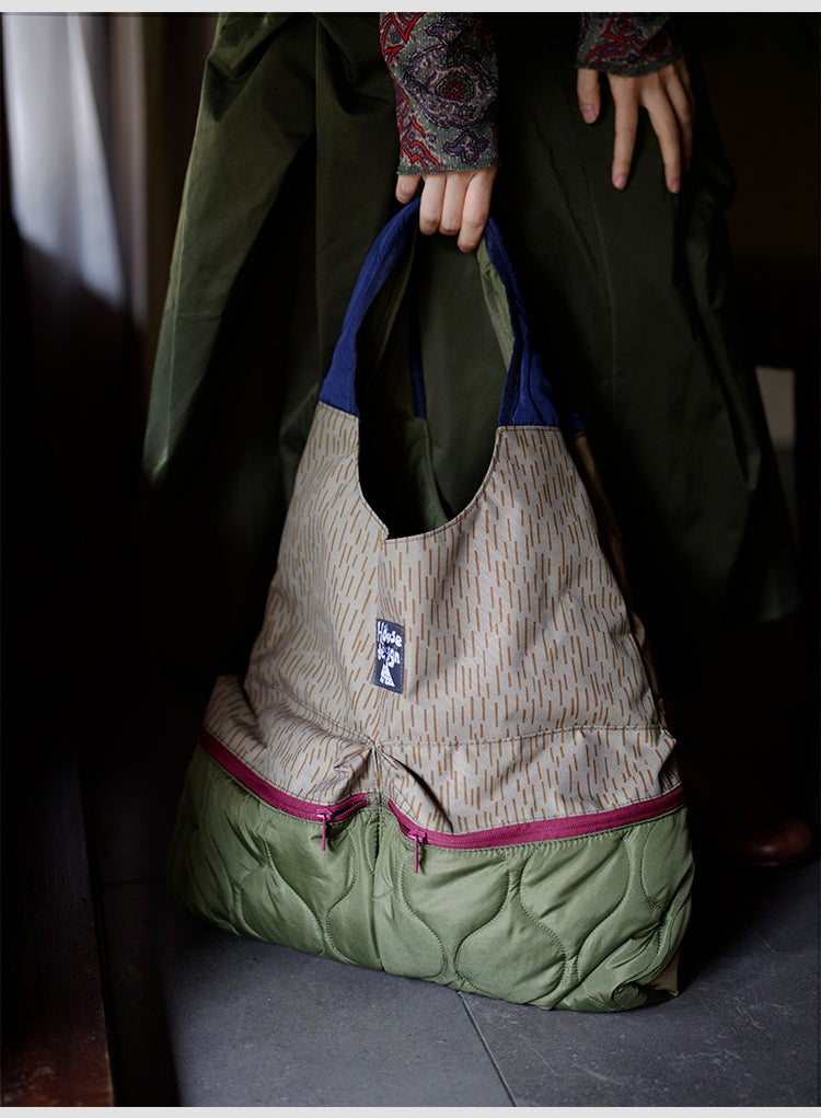 Original 2025 Spring New Retro Patchwork Design Single Shoulder Handbag Large Capacity Commuter Bag