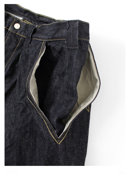 Japanese Denim Indigo Embroidery Four-Pocket Over-the-Knee Shorts - Loose Casual Streetwear for Men