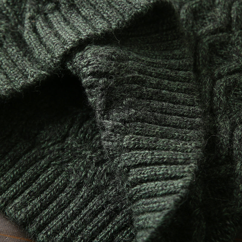 X07 Heavy hard goods 100/wool Italian custom foreign trade original order tail goods men's thick knitted sweater coat