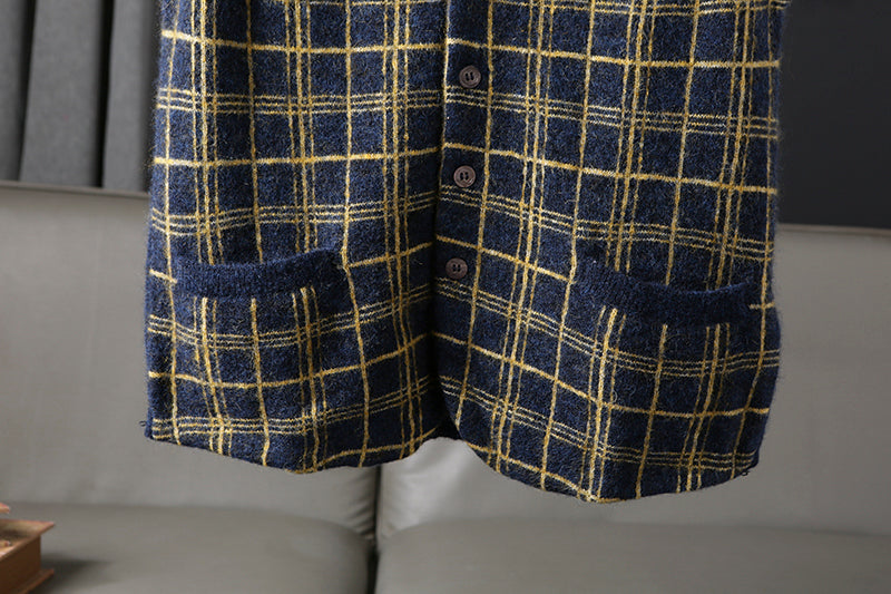 Heavy goods Italian order! Mohair + wool autumn and winter men's knitted cardigan sweater vest